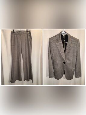 Max Studio London Houndstooth Blazer Pants Suit Set